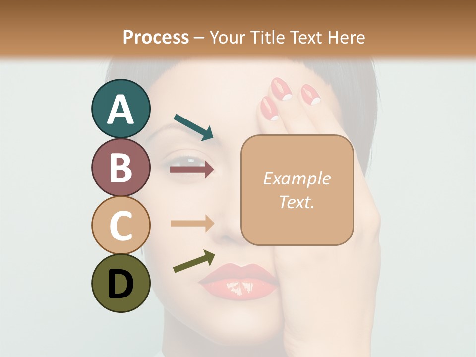 A Woman With Red Lipstick Holding Her Hands To Her Face PowerPoint Template