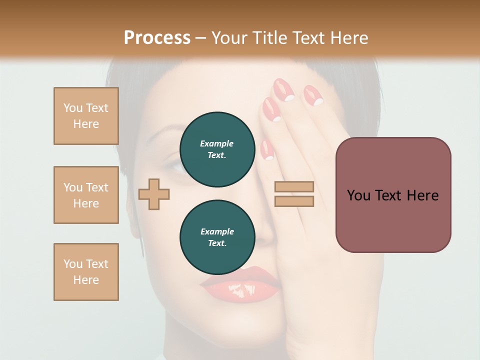 A Woman With Red Lipstick Holding Her Hands To Her Face PowerPoint Template
