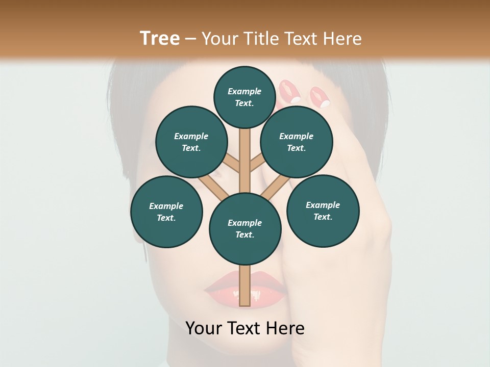 A Woman With Red Lipstick Holding Her Hands To Her Face PowerPoint Template