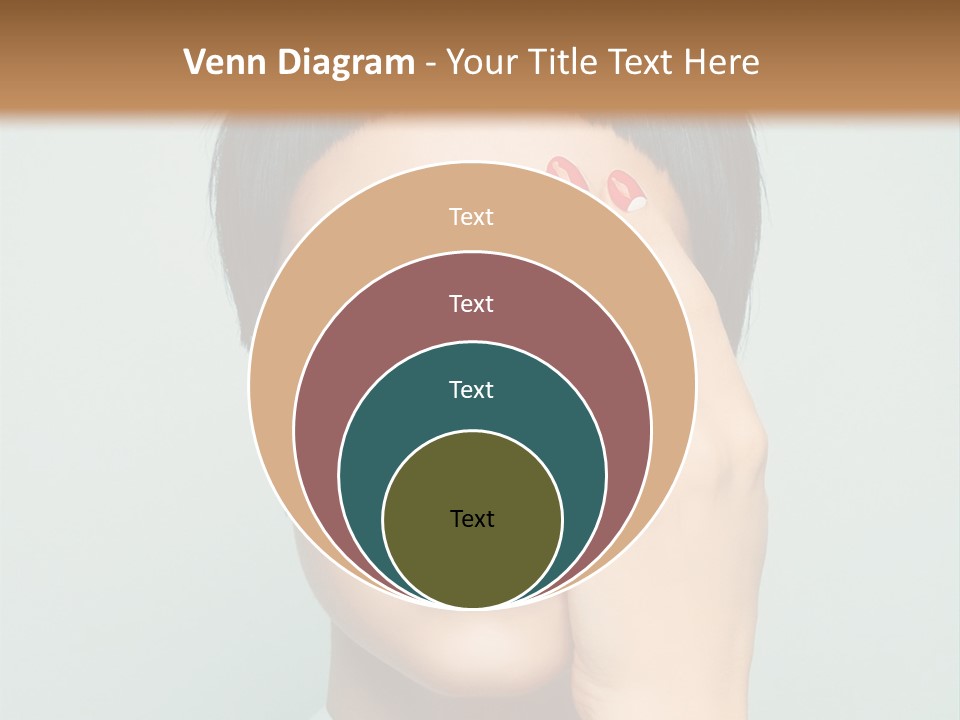 A Woman With Red Lipstick Holding Her Hands To Her Face PowerPoint Template