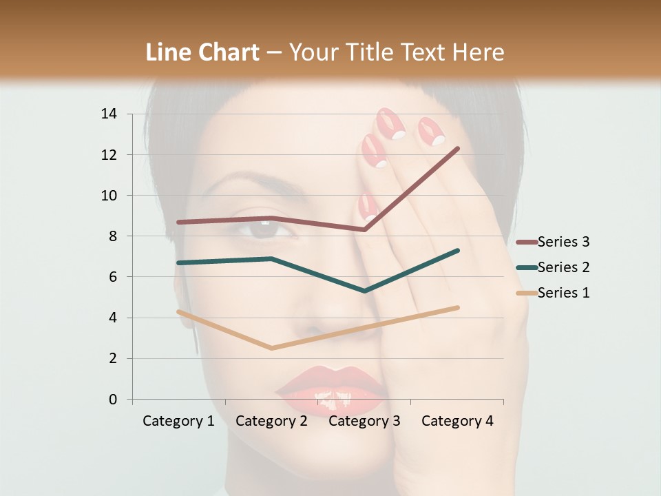 A Woman With Red Lipstick Holding Her Hands To Her Face PowerPoint Template