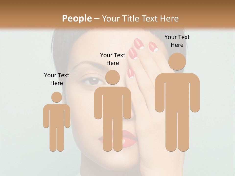 A Woman With Red Lipstick Holding Her Hands To Her Face PowerPoint Template