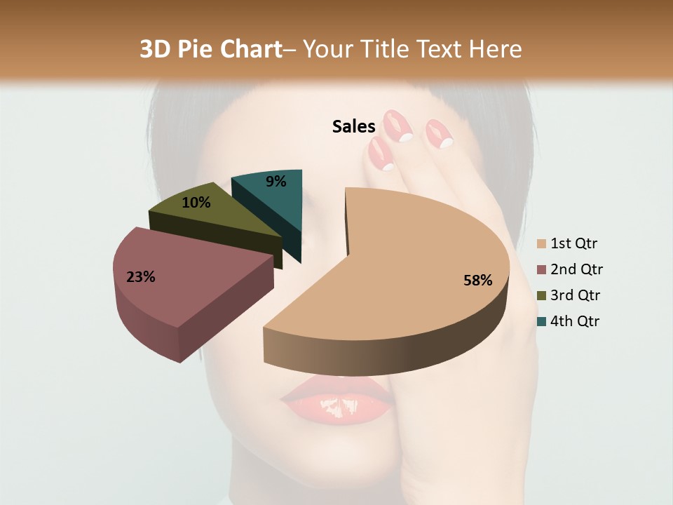 A Woman With Red Lipstick Holding Her Hands To Her Face PowerPoint Template