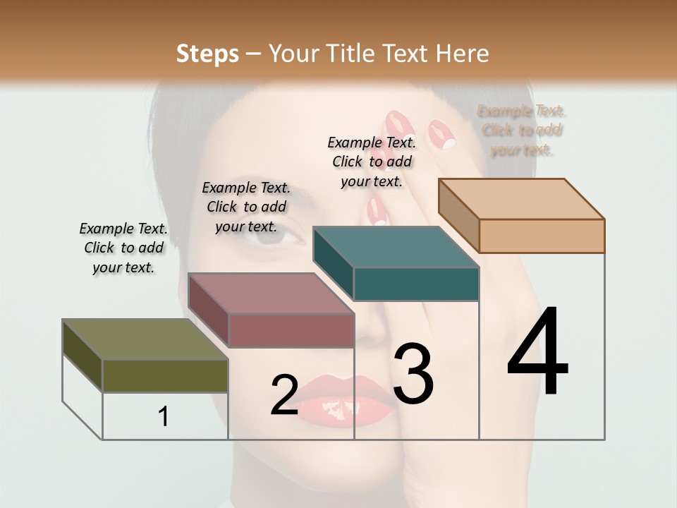 A Woman With Red Lipstick Holding Her Hands To Her Face PowerPoint Template