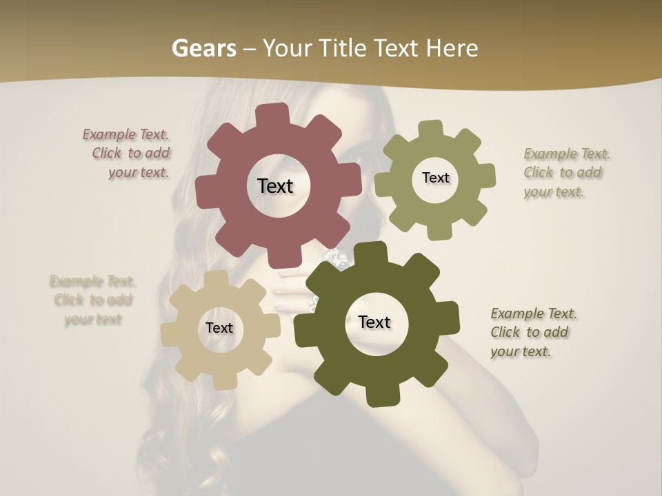 A Woman In A Black Dress With A Ring On Her Finger PowerPoint Template