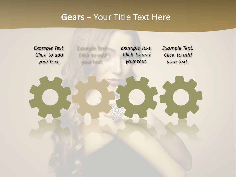 A Woman In A Black Dress With A Ring On Her Finger PowerPoint Template