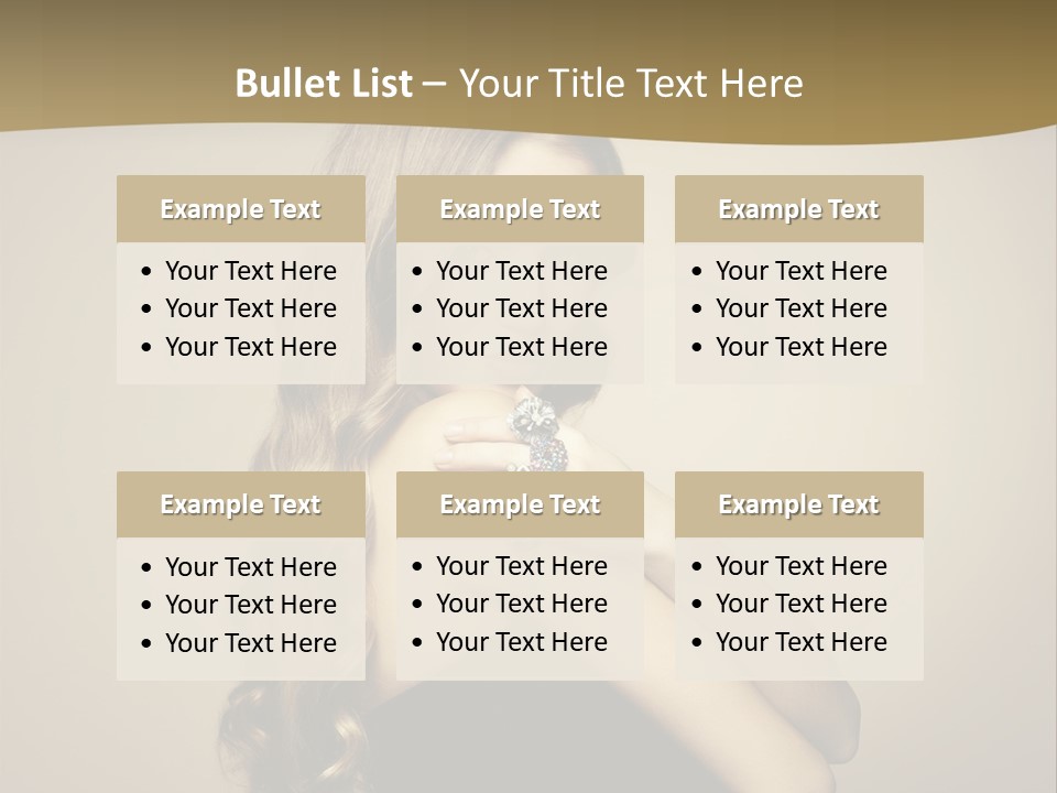 A Woman In A Black Dress With A Ring On Her Finger PowerPoint Template