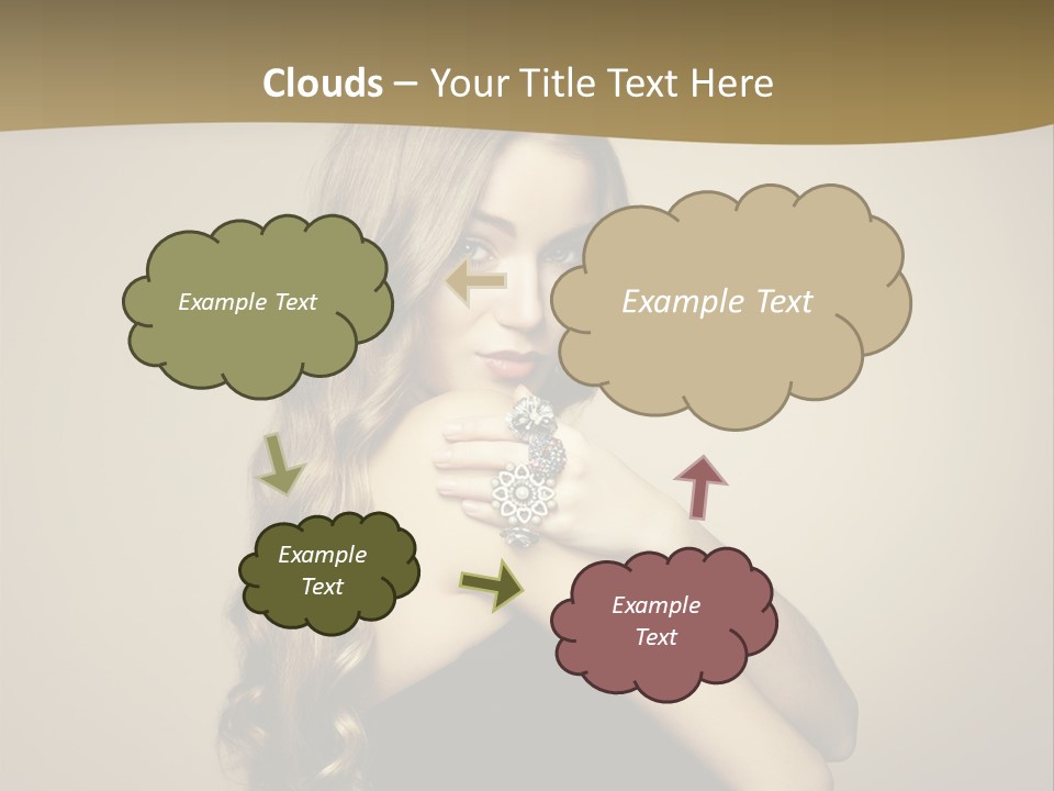 A Woman In A Black Dress With A Ring On Her Finger PowerPoint Template