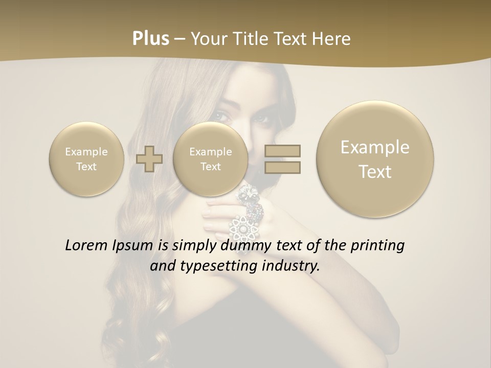 A Woman In A Black Dress With A Ring On Her Finger PowerPoint Template