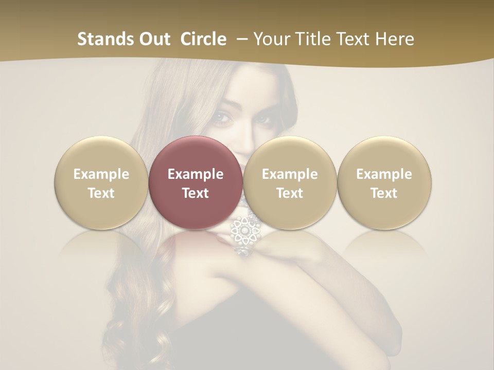 A Woman In A Black Dress With A Ring On Her Finger PowerPoint Template