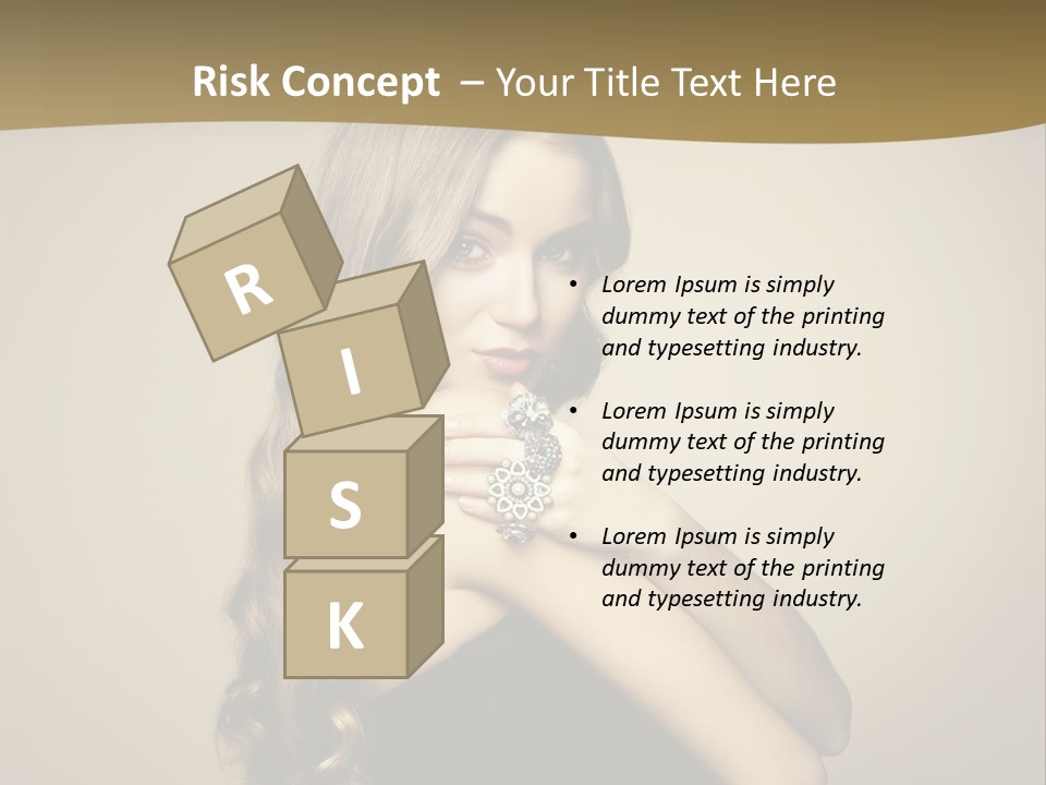 A Woman In A Black Dress With A Ring On Her Finger PowerPoint Template