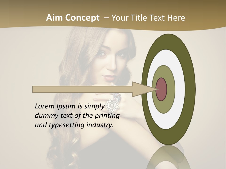 A Woman In A Black Dress With A Ring On Her Finger PowerPoint Template