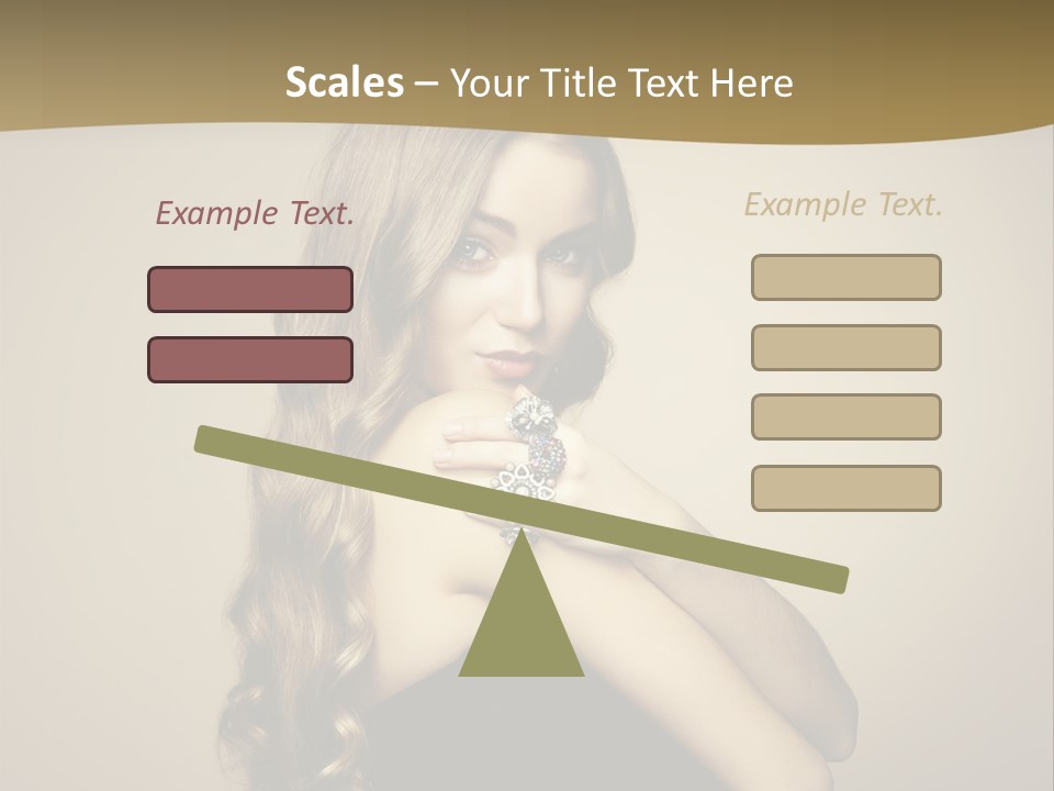 A Woman In A Black Dress With A Ring On Her Finger PowerPoint Template