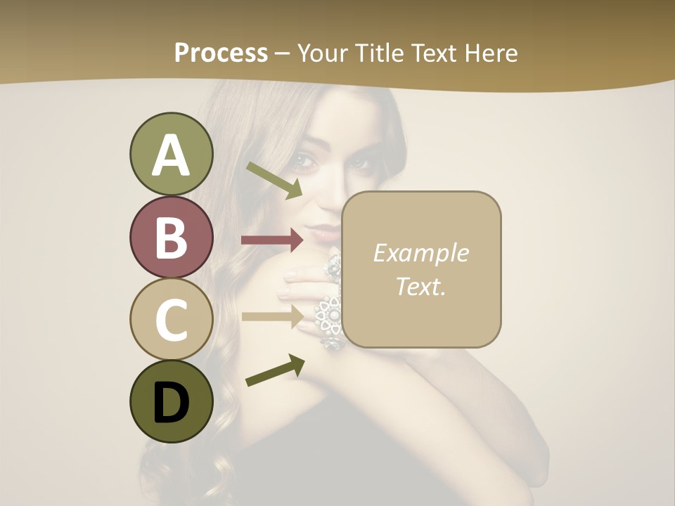 A Woman In A Black Dress With A Ring On Her Finger PowerPoint Template