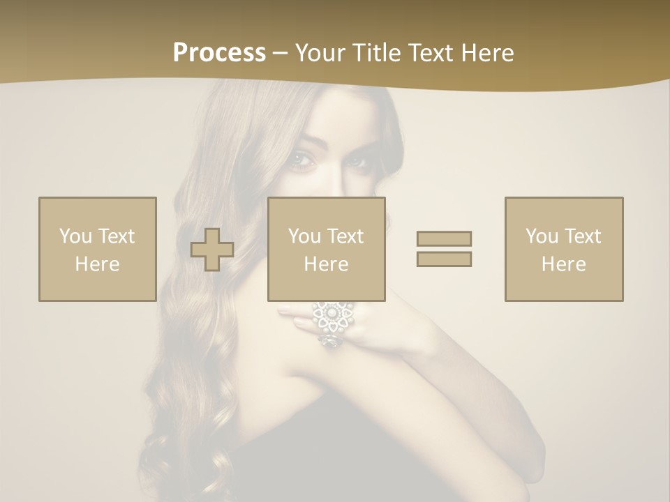 A Woman In A Black Dress With A Ring On Her Finger PowerPoint Template