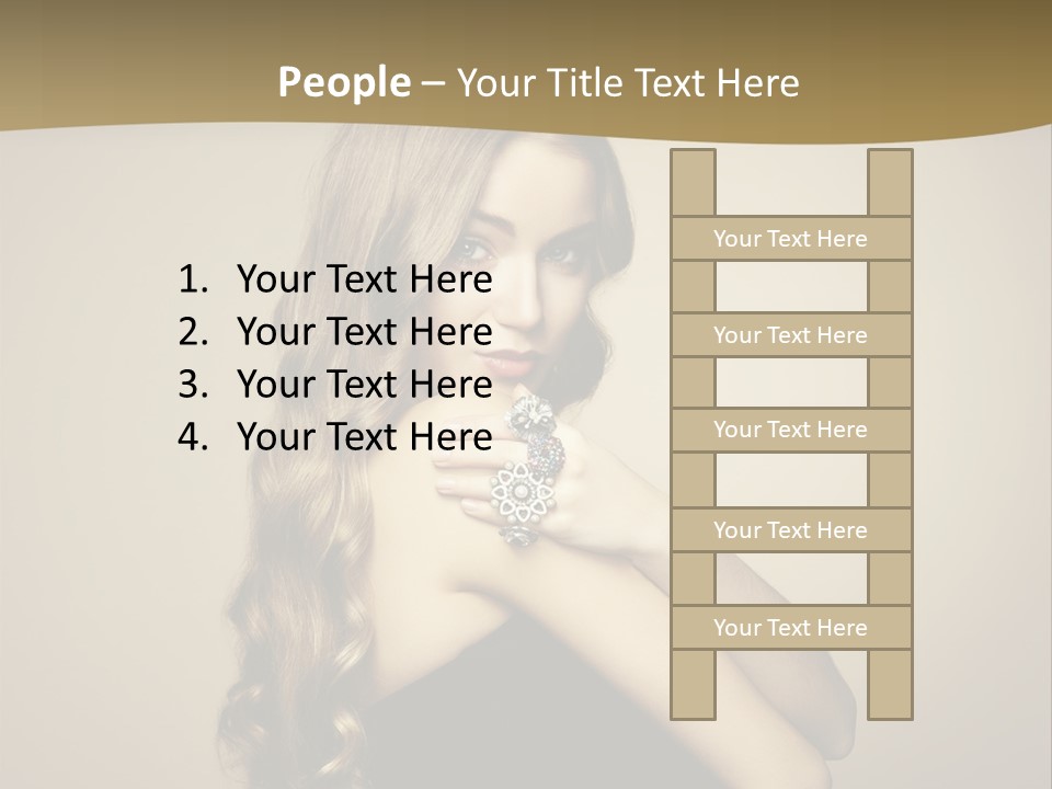 A Woman In A Black Dress With A Ring On Her Finger PowerPoint Template