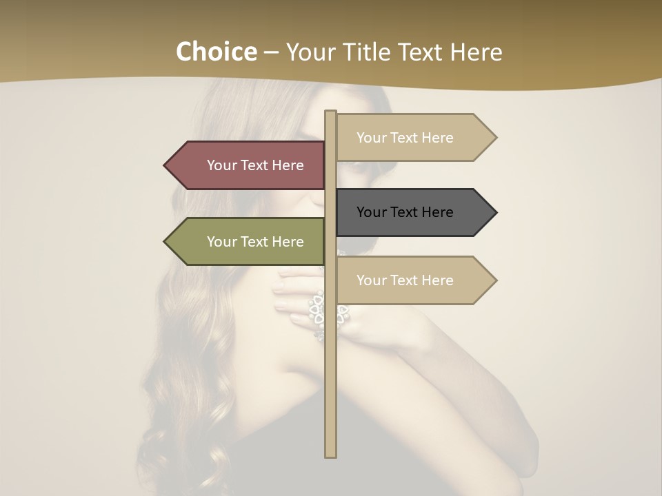 A Woman In A Black Dress With A Ring On Her Finger PowerPoint Template