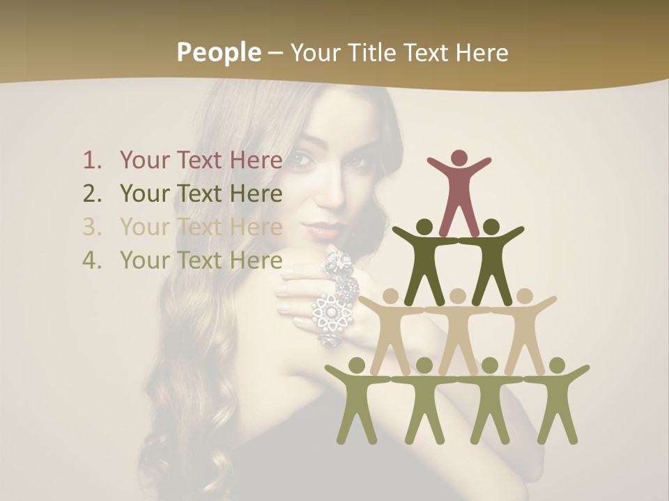 A Woman In A Black Dress With A Ring On Her Finger PowerPoint Template