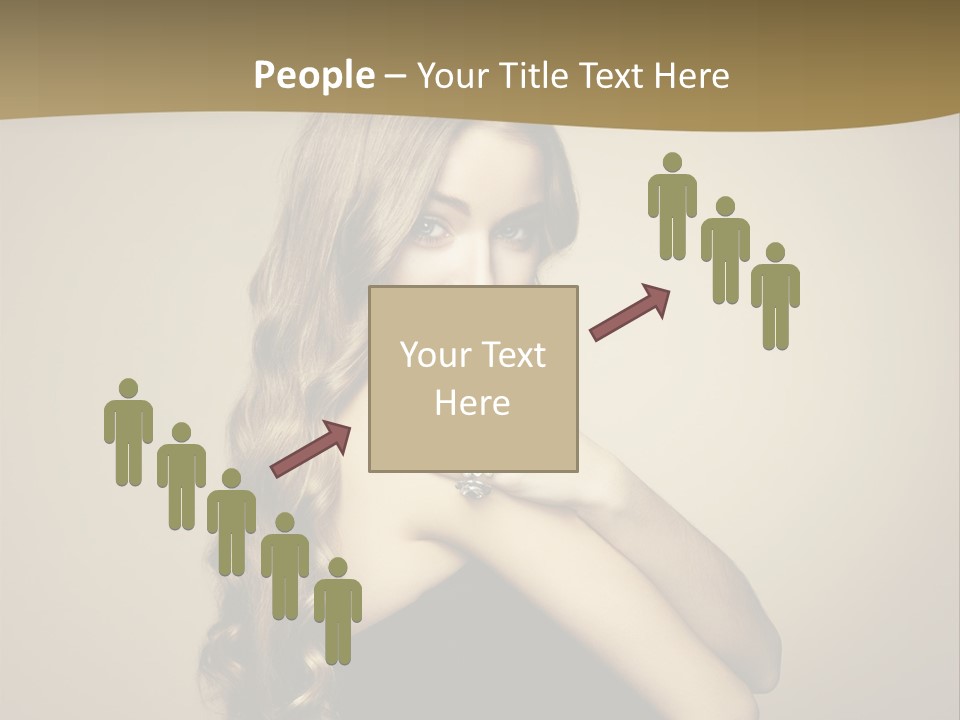 A Woman In A Black Dress With A Ring On Her Finger PowerPoint Template