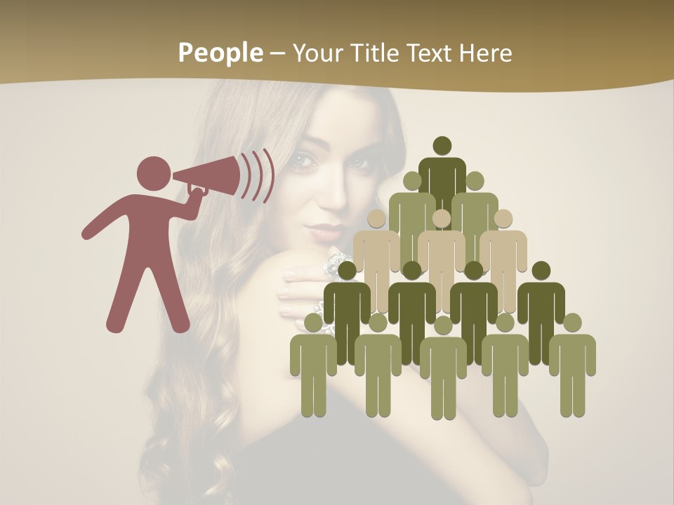 A Woman In A Black Dress With A Ring On Her Finger PowerPoint Template