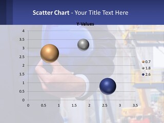 A Man Holding A Blue Hard Hat In His Hands PowerPoint Template