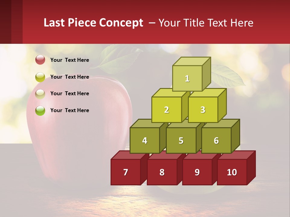 Two Apples And A Pear On A Wooden Table PowerPoint Template