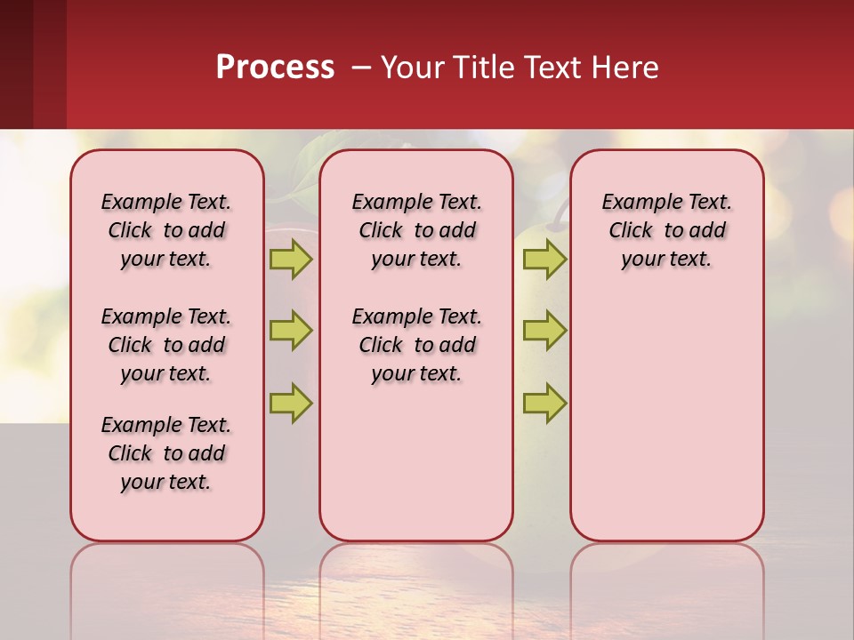 Two Apples And A Pear On A Wooden Table PowerPoint Template