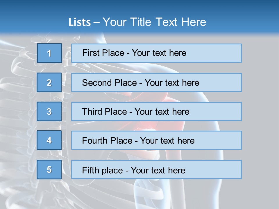 A Skeleton With A Highlighted Shoulder Is Shown In This Powerpoint Presentation PowerPoint Template