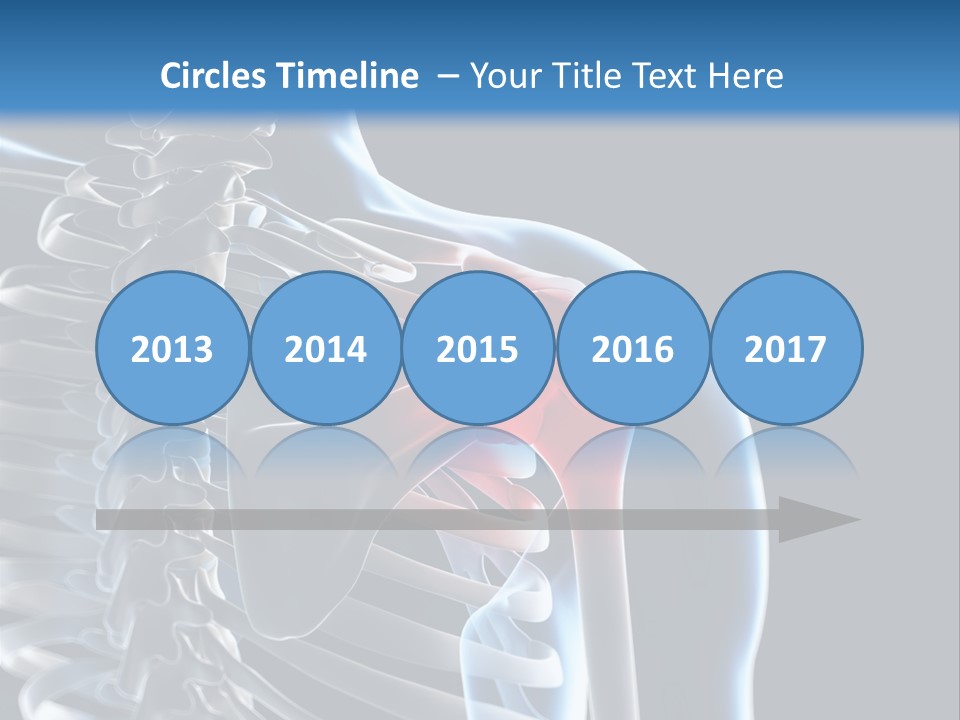 A Skeleton With A Highlighted Shoulder Is Shown In This Powerpoint Presentation PowerPoint Template