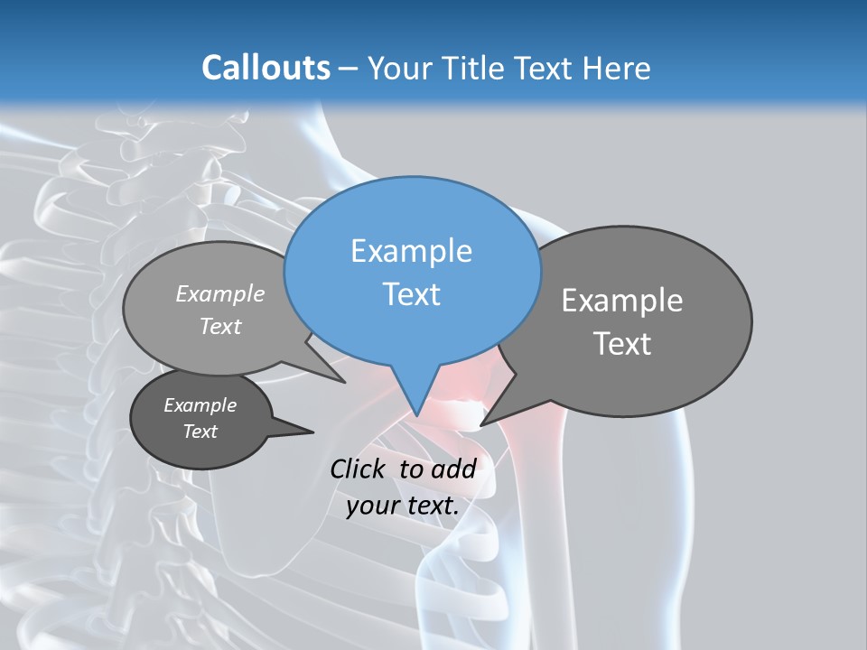 A Skeleton With A Highlighted Shoulder Is Shown In This Powerpoint Presentation PowerPoint Template