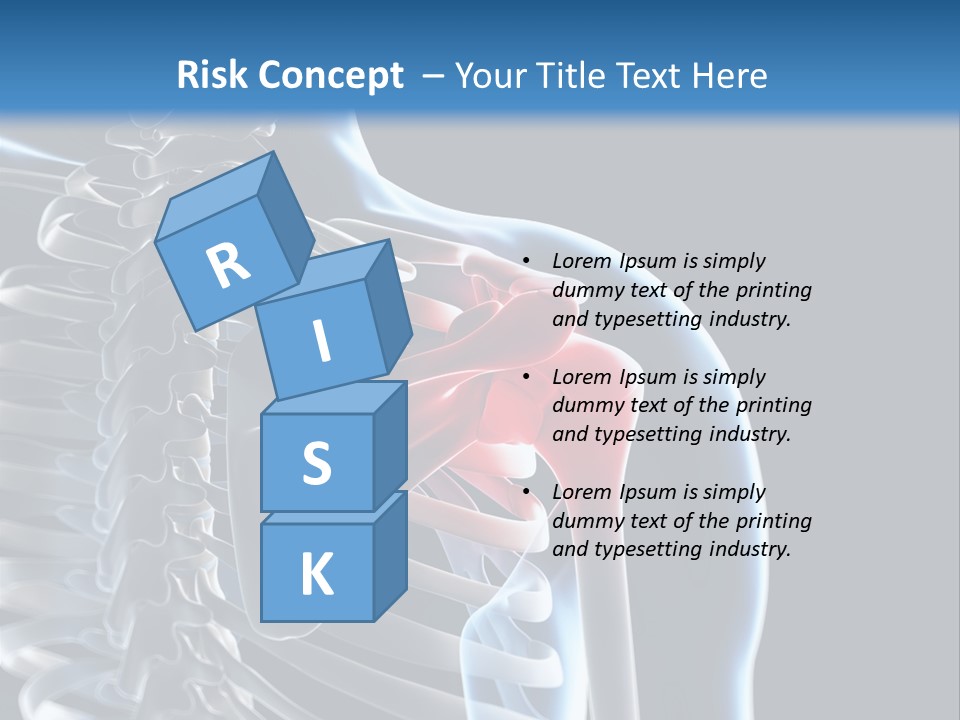 A Skeleton With A Highlighted Shoulder Is Shown In This Powerpoint Presentation PowerPoint Template