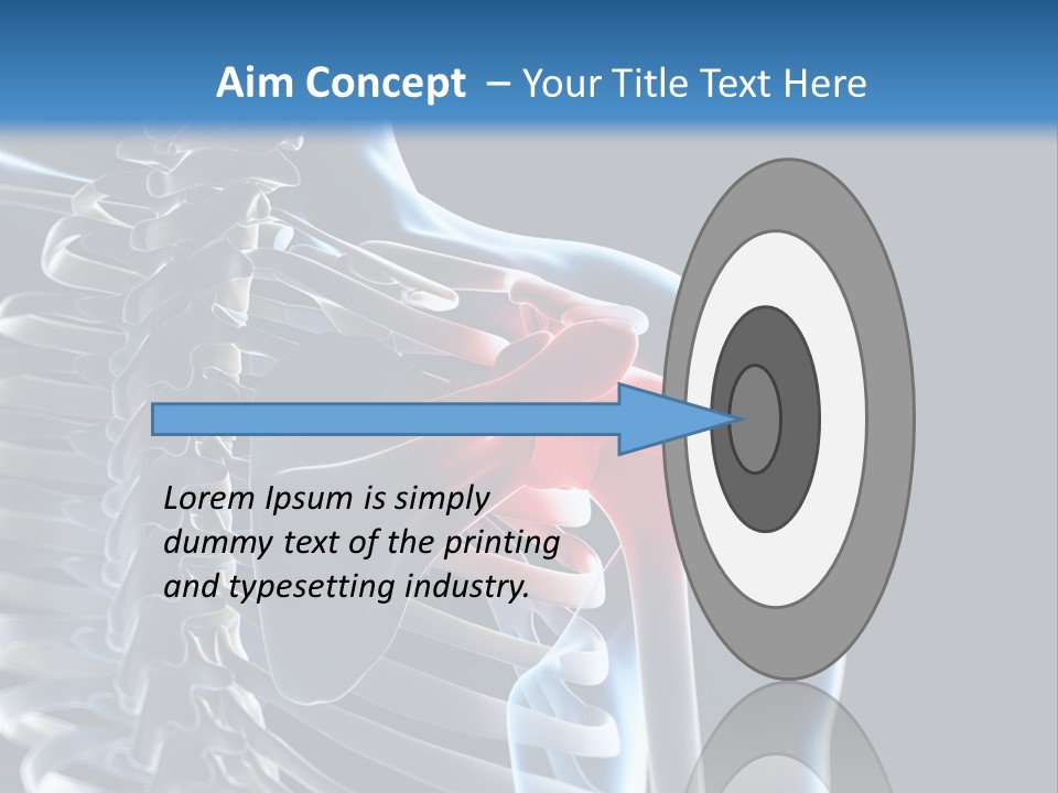 A Skeleton With A Highlighted Shoulder Is Shown In This Powerpoint Presentation PowerPoint Template
