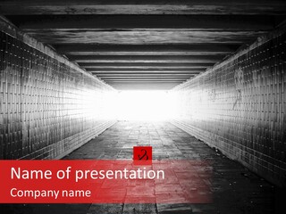 A Dark Tunnel With A Light At The End PowerPoint Template