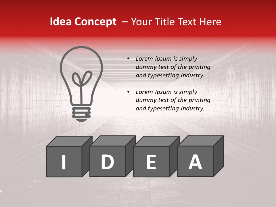 A Dark Tunnel With A Light At The End PowerPoint Template