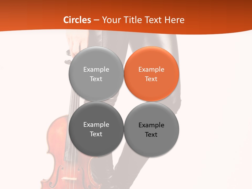 A Woman In Black Leather Pants Holding A Violin PowerPoint Template