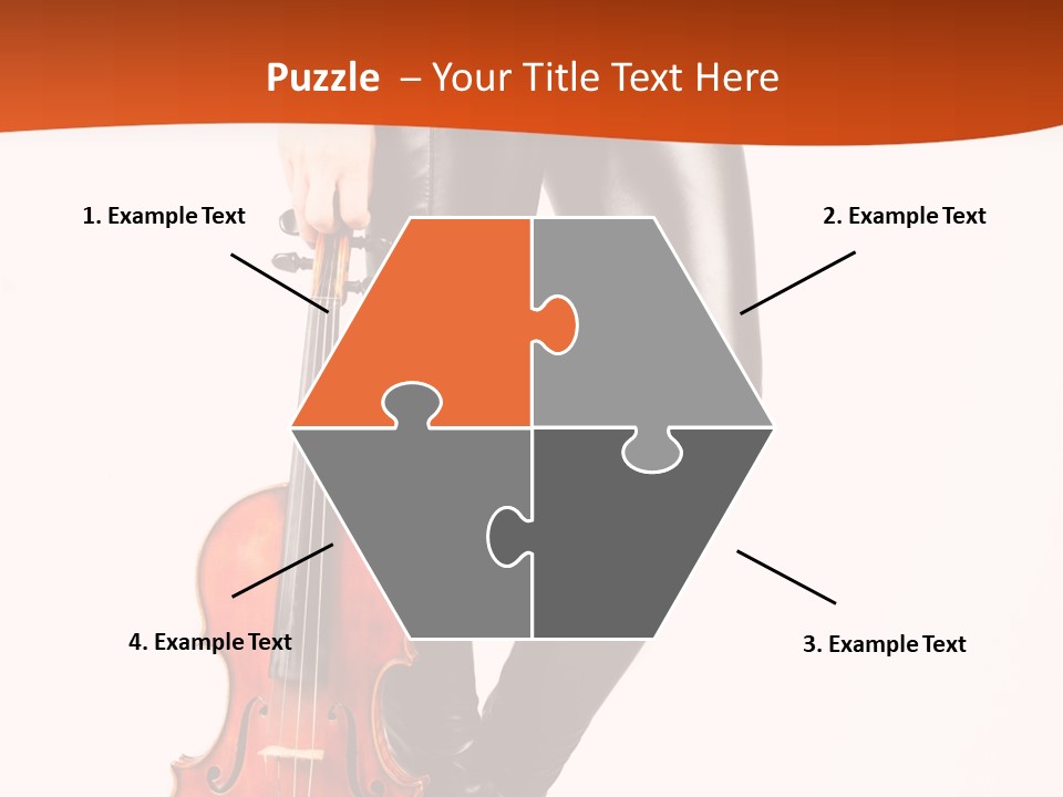 A Woman In Black Leather Pants Holding A Violin PowerPoint Template