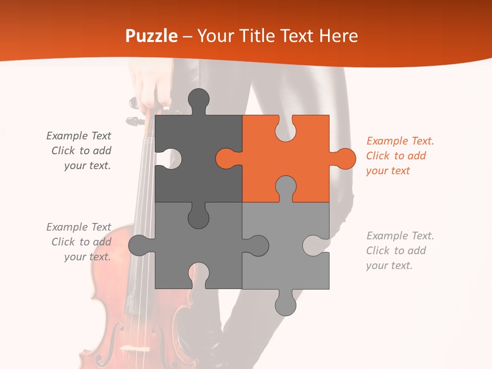 A Woman In Black Leather Pants Holding A Violin PowerPoint Template