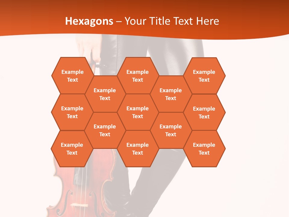 A Woman In Black Leather Pants Holding A Violin PowerPoint Template