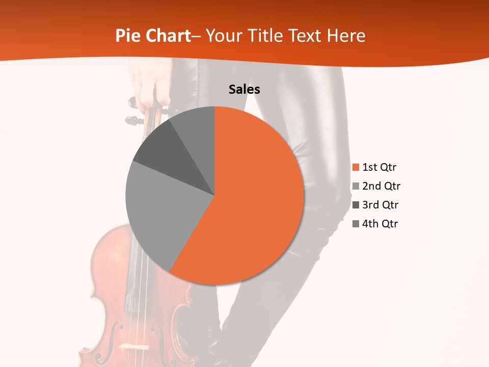 A Woman In Black Leather Pants Holding A Violin PowerPoint Template