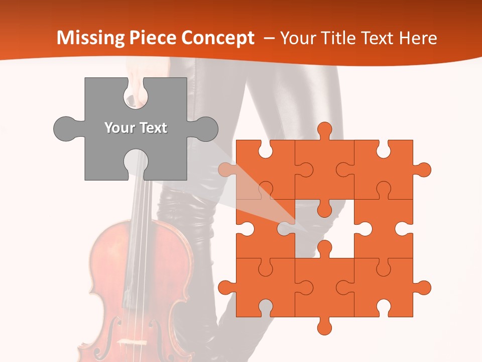 A Woman In Black Leather Pants Holding A Violin PowerPoint Template