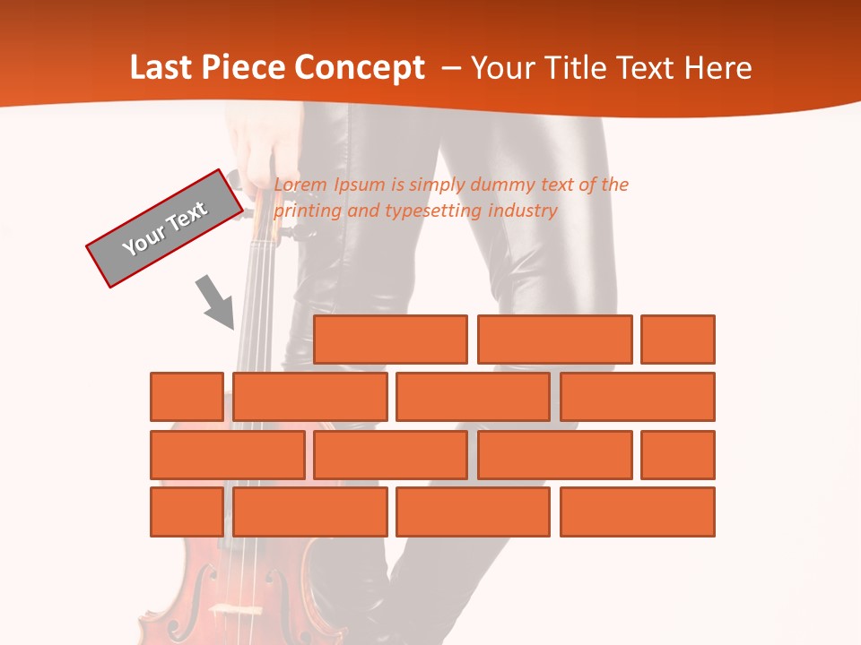 A Woman In Black Leather Pants Holding A Violin PowerPoint Template