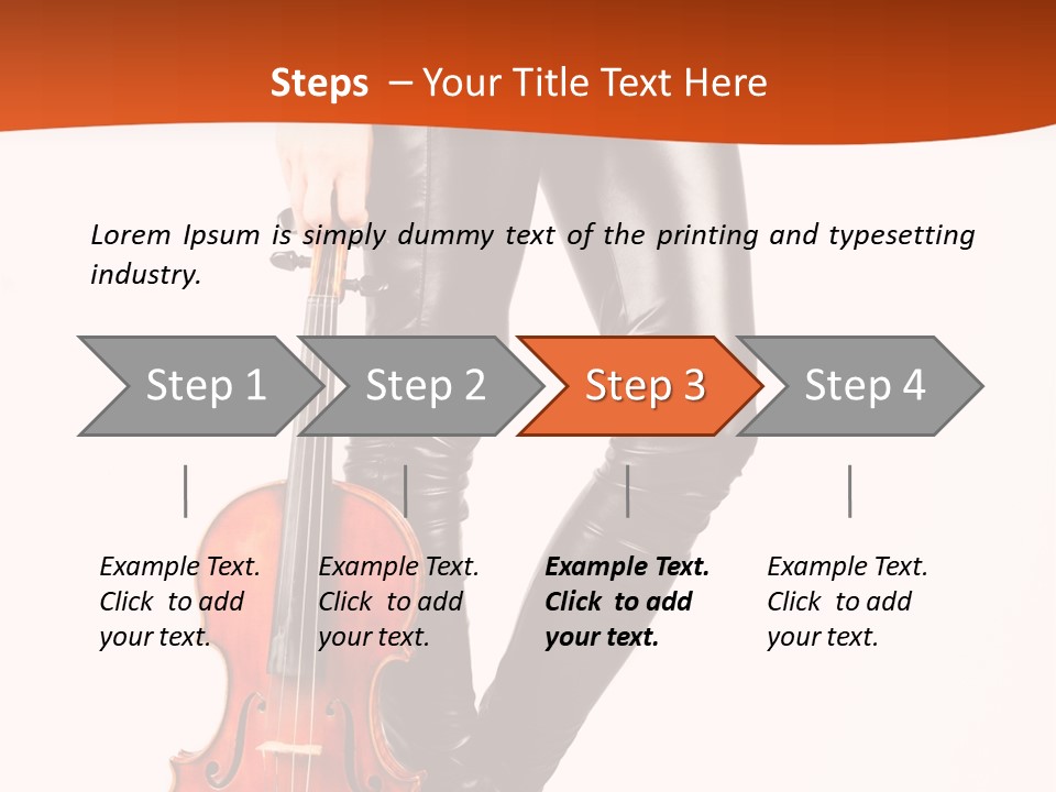 A Woman In Black Leather Pants Holding A Violin PowerPoint Template