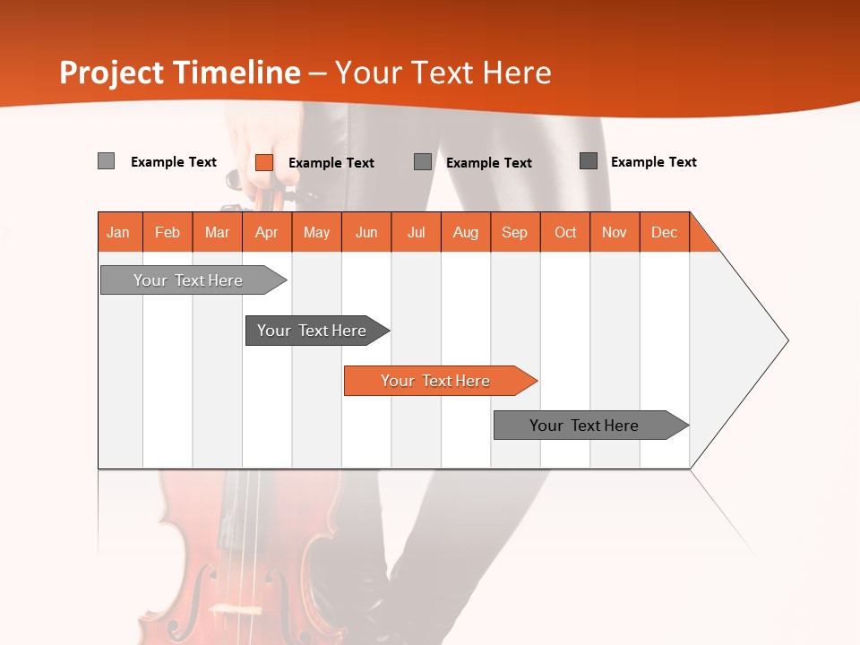 A Woman In Black Leather Pants Holding A Violin PowerPoint Template