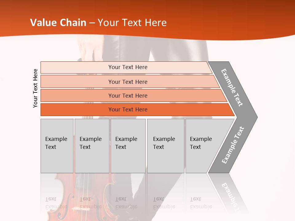 A Woman In Black Leather Pants Holding A Violin PowerPoint Template