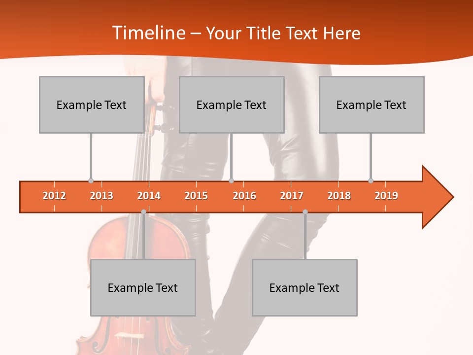 A Woman In Black Leather Pants Holding A Violin PowerPoint Template