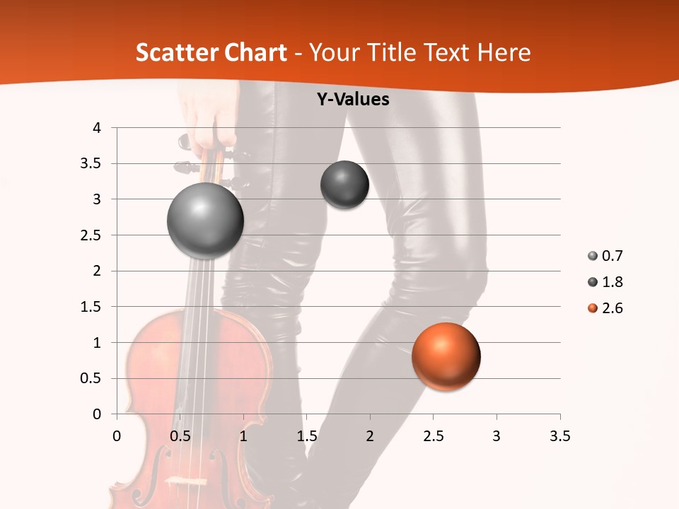 A Woman In Black Leather Pants Holding A Violin PowerPoint Template