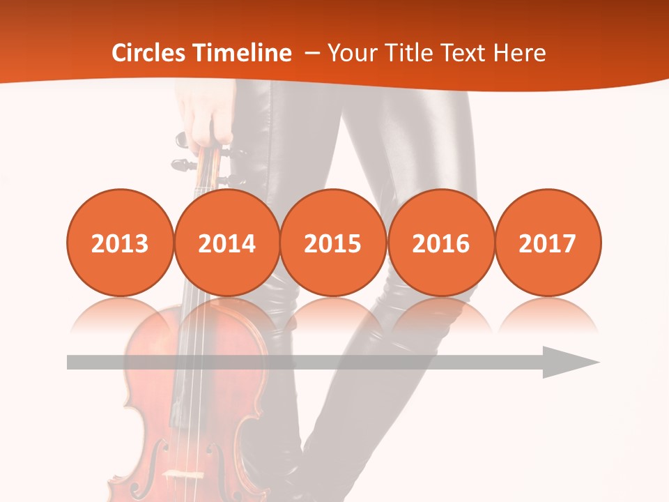 A Woman In Black Leather Pants Holding A Violin PowerPoint Template