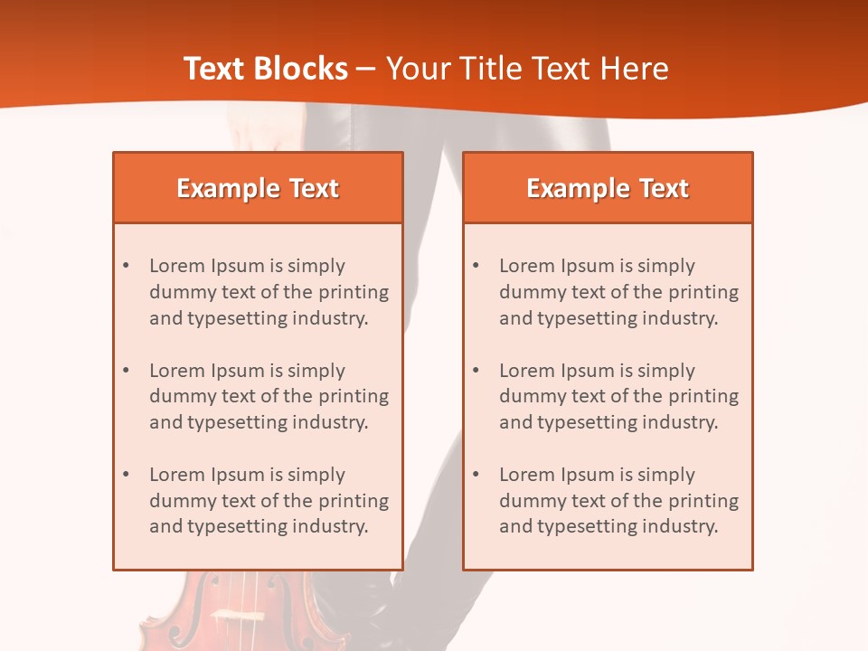 A Woman In Black Leather Pants Holding A Violin PowerPoint Template