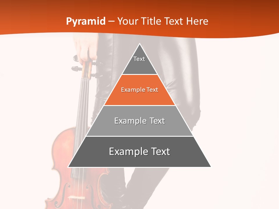 A Woman In Black Leather Pants Holding A Violin PowerPoint Template