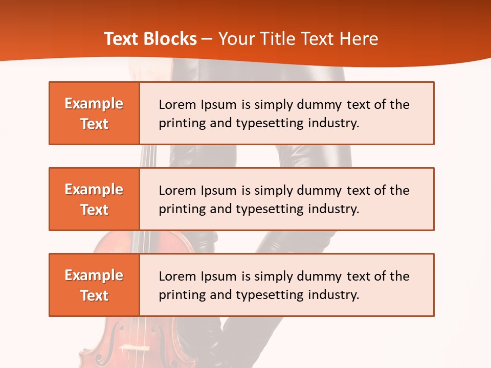 A Woman In Black Leather Pants Holding A Violin PowerPoint Template